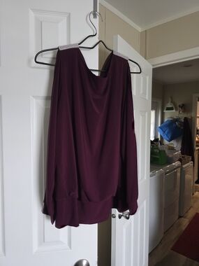 Plum Sleeveless Drape Neck Top